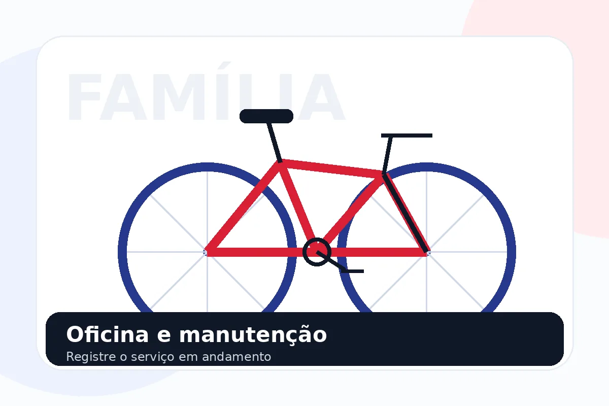 Representação da oficina e manutenção de bicicletas